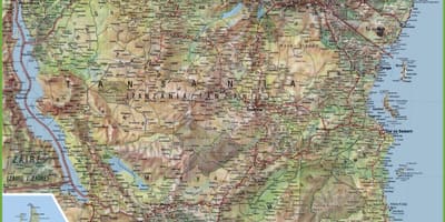 Kat jeyografik nan detay tanzani