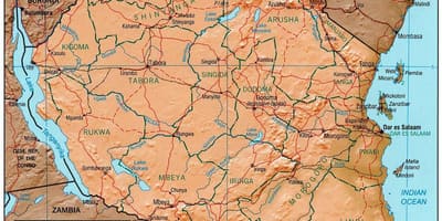 Kat jeyografik nan tanzani montre sit istorik